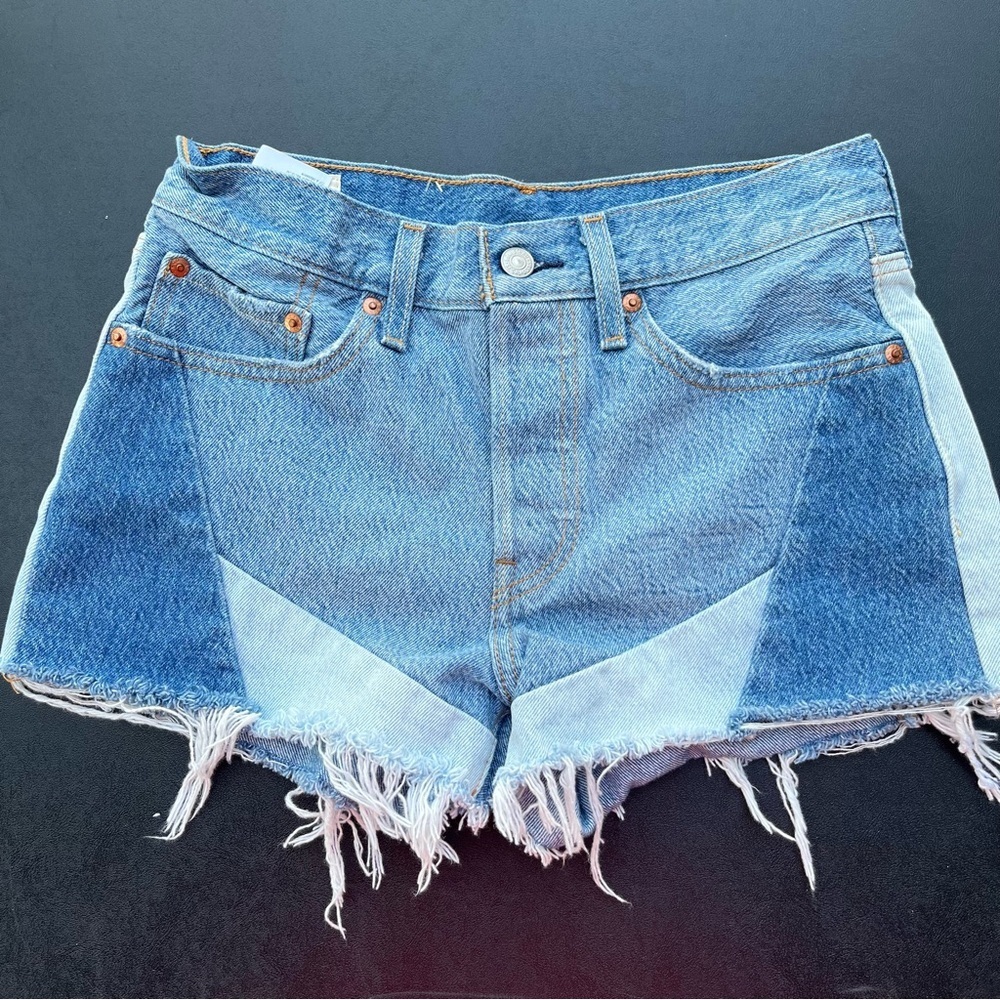 Levi’s Premium 501 Patchwork Denim Shorts Size 26